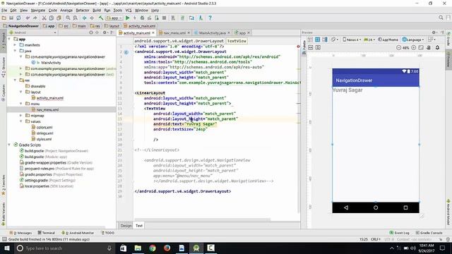 How to implement Navigation Drawer in android || full tutorial with note and ppt смотреть онлайн