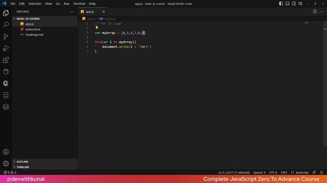 For In Loop - Javascript Tutorial For Beginners - 2023 JavaScript Full Course in Hindi смотреть онлайн