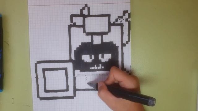 Как нарисовать Эша из бравл старс по клеточкам? смотреть онлайн