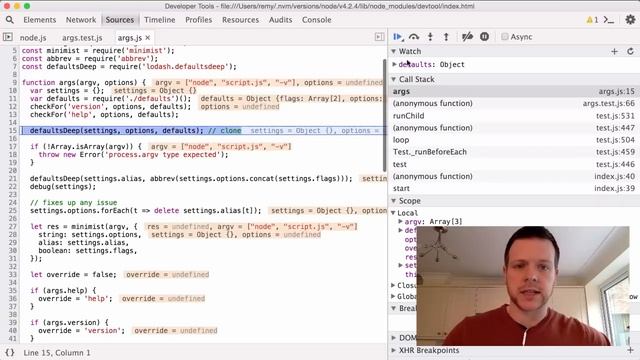Node: tests to debugging смотреть онлайн