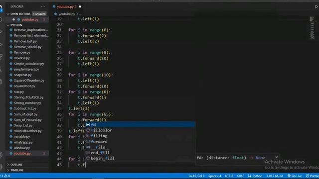 Draw YouTube logo full python code | python Turtle смотреть онлайн