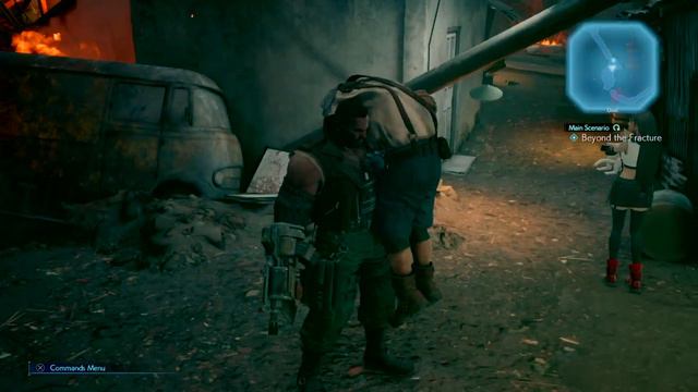 FINAL FANTASY VII REMAKE - Cloud, Tifa and Barret rescue Wedge and his cat from the collapse смотреть онлайн