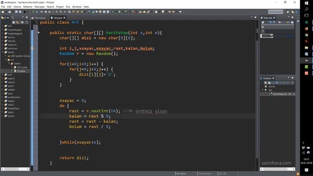 JAVA - 45 - Basit oyun haritası yapımı - Bölüm 1 смотреть онлайн