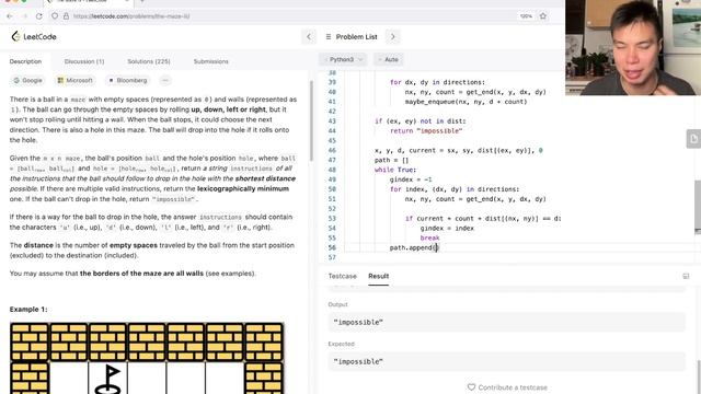 499. The Maze III (Leetcode Hard) смотреть онлайн