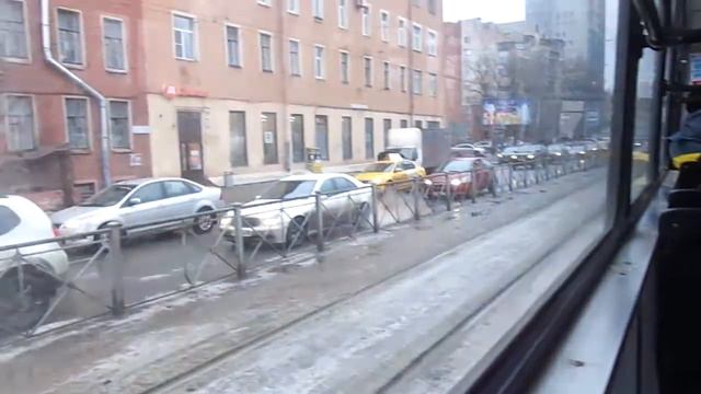 Трамвай Санкт-Петербурга 7-77: ЛМ-99К б.0440 по №20 (27.01.17) смотреть онлайн