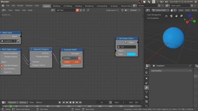 Dynamic Vertex Weight and Color Nodes for Animation Nodes for Blender 2.8 смотреть онлайн