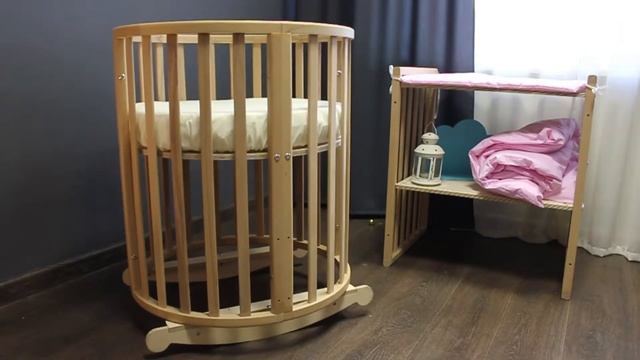 Овальная кроватка - траснформер 6 в 1 - Маятник качелька в действии. Wood&Steel смотреть онлайн