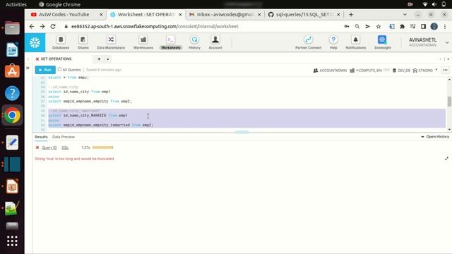 SET Operators if data types are inconsistent смотреть онлайн