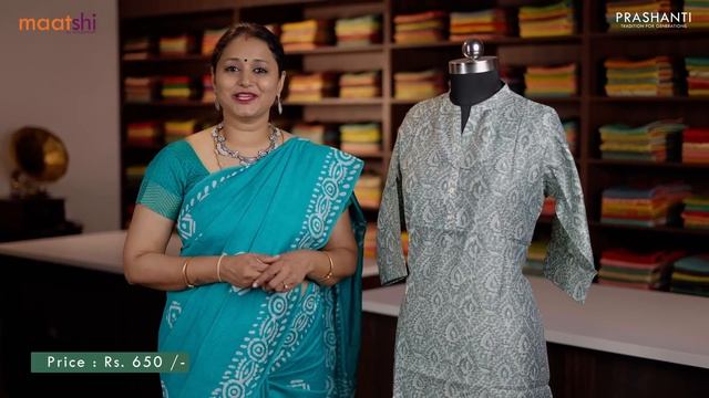 Pure Chiffons, Semi Chanderi With Batik Prints, Short Kurtis & Zircon Necklace