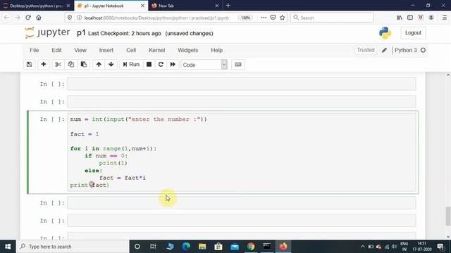Factorial program in python using for loop | python programming for beginners (interview question) смотреть онлайн