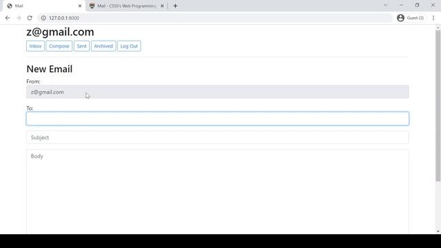 CS50's Web programming with python and javascript course Project 3 Mail смотреть онлайн