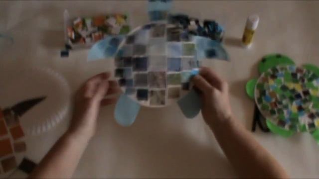 Детские поделки из одноразовой тарелки. Мозаика "Черепаха и улитка". "Application "Turtle and snail смотреть онлайн