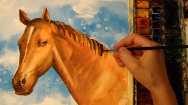 #нарисовать #ЛОШАДЬ #АКВАРЕЛЬЮ Come #DISEGNARE #CAVALLO #Drawing  #HORSE #HEAD #pittura #acquerello