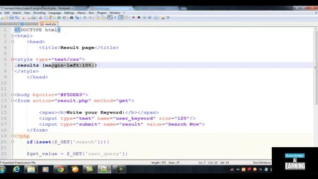 Build Search Engine using PHP and MySQL | Creating the PHP Script for Displaying the Results LEC #7 смотреть онлайн