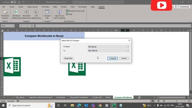 Compare Excel Workbooks (Inquire Add In) смотреть онлайн