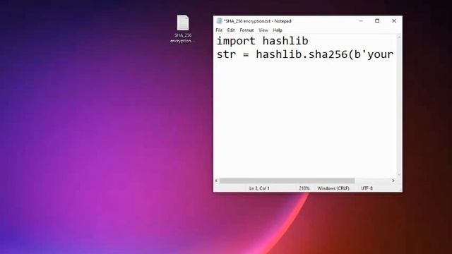 Encrypt Any Text or Value with SHA 256 in python смотреть онлайн