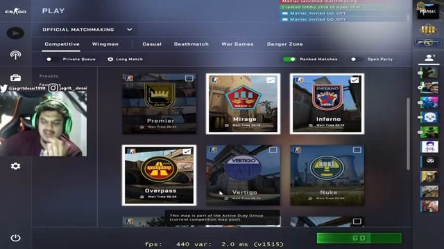 Wide Peek Wednesday .... We Deranking Today :D | CSGO | India !commands смотреть онлайн