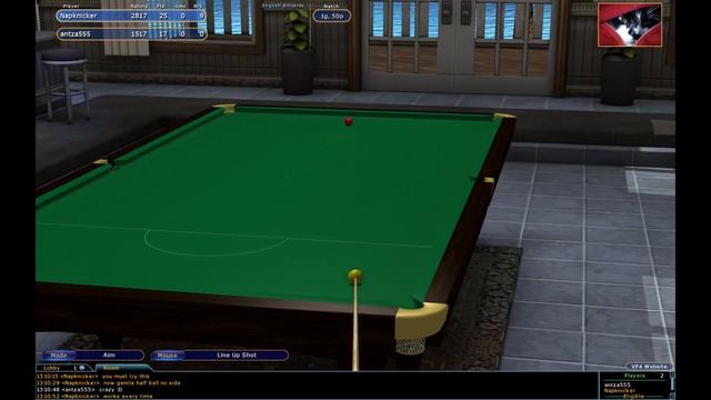Virtual Pool 4 Online English Billiards Napknicker v Antza555 Game 1 смотреть онлайн