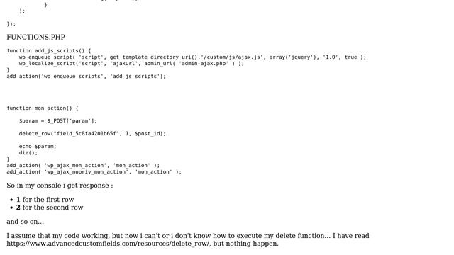 Wordpress: Delete ACF repeater field row on Front End смотреть онлайн