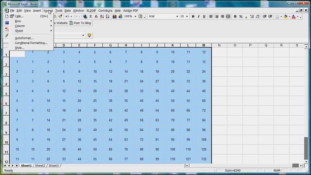 Make Multiplication Table Using Excel смотреть онлайн