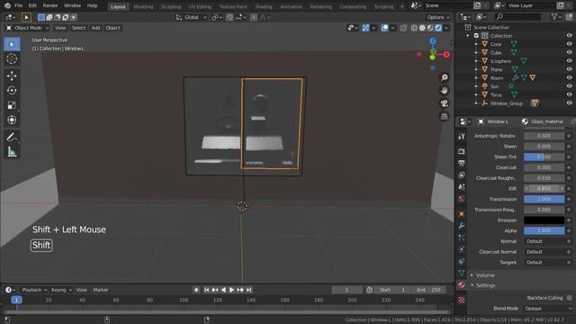 EEVEE Light ray trancing Glass Material. смотреть онлайн