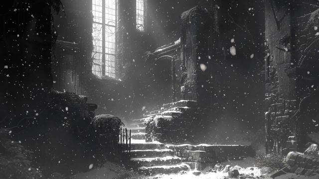 Dark Academy Atmosphere Music of the Winter Castle |Snow space and relaxing Piano to study and writ смотреть онлайн