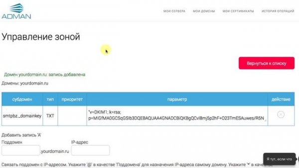 SMTP.BZ - Верификация домена в панеле adman.com. Настройка DKIM, SPF, CNAME