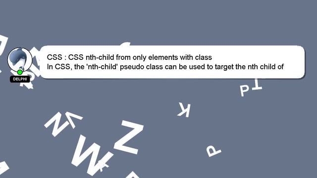 CSS : CSS nth-child from only elements with class смотреть онлайн