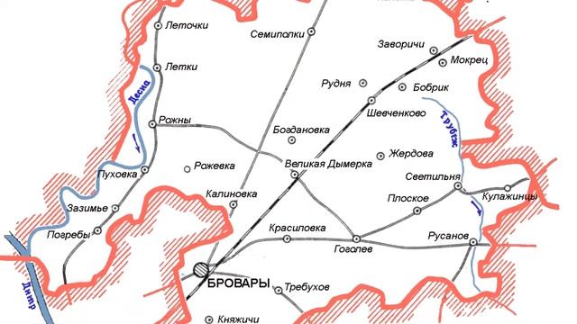 Карта Броварский район, Киевская область, Украина смотреть онлайн