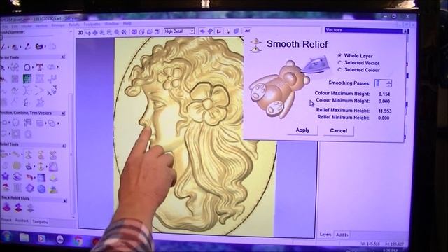 Easy learning, ArtCAM (Carveco) making a 3D relief from a grayscale picture смотреть онлайн