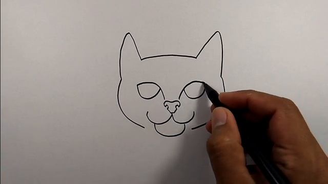 How to draw a cat face step by step | Easy Drawings смотреть онлайн