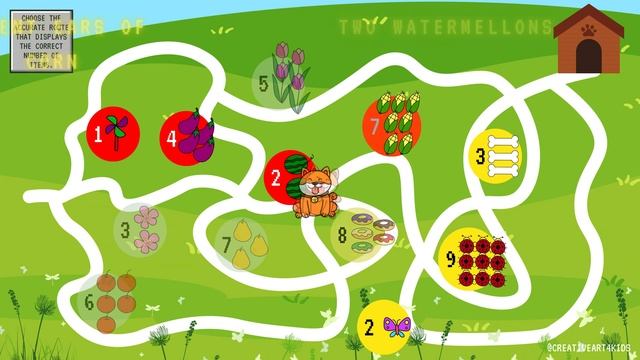 6. FIND THE CORRECT ROUTE FOR THE DOG TO GO HOME | Math For Kids смотреть онлайн