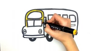 Как нарисовать школьный автобус. Раскраска желтый автобус. Рисунки для малышей/РАСКРАСКИ РАЗВИВАШКИ