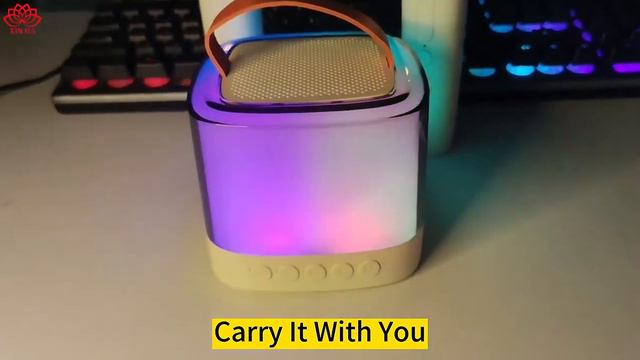 T7 KTV atmosphere led light Bluetooth wireless karaoke speaker with 2 microphone смотреть онлайн