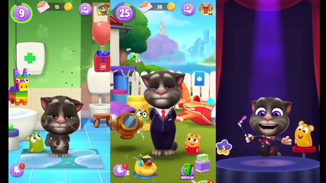Happy Birthday Level 10 Vs Level 15 Vs Level 35 My Talking Tom 2 смотреть онлайн