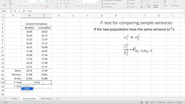 DoE 06: MS Excel Tutorial for t-test смотреть онлайн