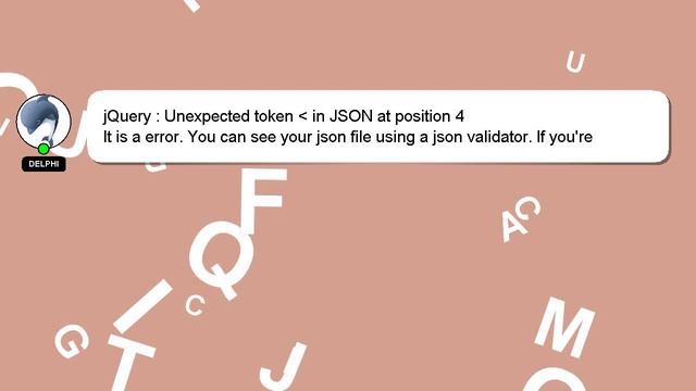 jQuery : Unexpected token in JSON at position 4 смотреть онлайн
