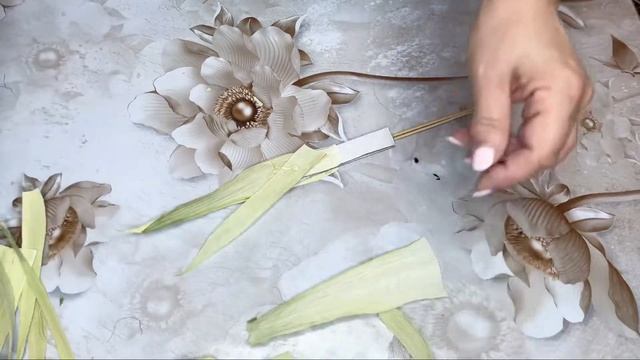 Сухоцвет пальмовые листья Handmade Palm How To Make A Palm Leaf 手工纸棕榈叶 Cómo Hacer Hojas Palma
