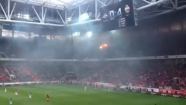Пожар на трибуне Открытие Арены