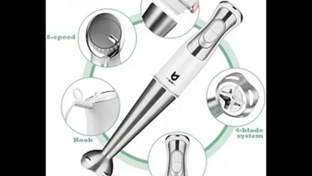 Immersion Hand Blender, Utalent 5 in 1 8 Speed Stick Blender with 500ml Food Grinder смотреть онлайн