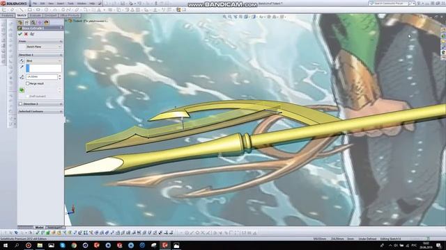 Как создать 3D модель трезубца Меры в SolidWorks смотреть онлайн