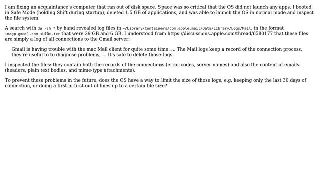 Apple: How to limit size of Gmail IMAP log files? смотреть онлайн