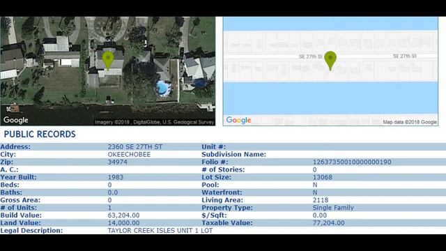 2360 SE 27th St, Okeechobee, FL 34974 смотреть онлайн