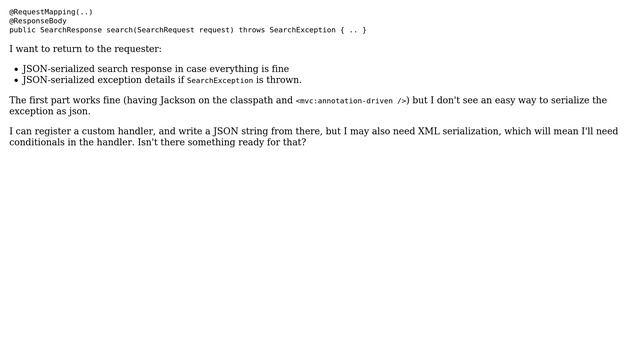 Serialize exceptions to JSON with spring-mvc смотреть онлайн