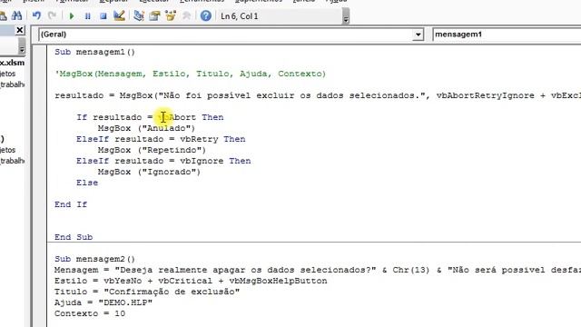 MsgBox Excel VBA смотреть онлайн