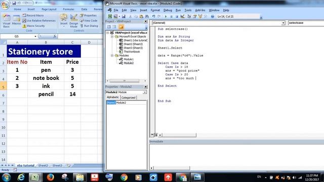 Advance Excel VBA Malayalam tutorial 26 ( Select case ) смотреть онлайн
