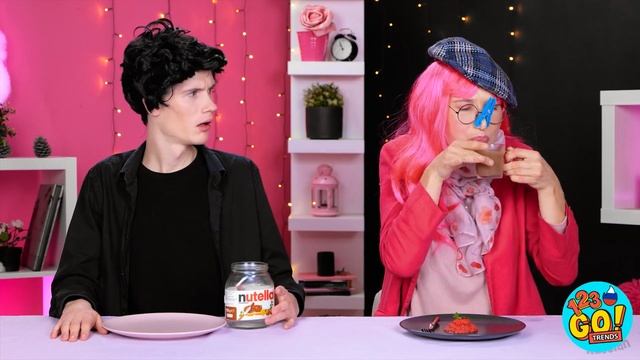ВЫЗОВ: ЕДА РОЗОВОГО И ЧЕРНОГО ЦВЕТА ?? | 24 ЧАСА ПИТАНИЯ ПО ПРАВИЛАМ 123 GO! TRENDS смотреть онлайн