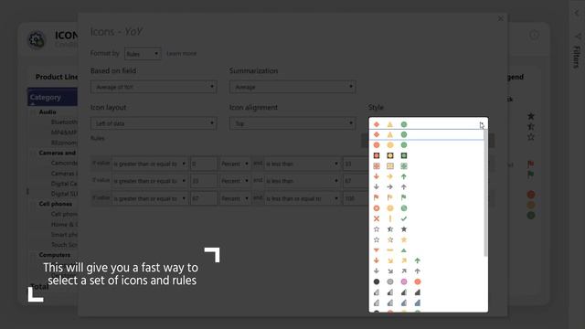 Icon Style Picker For Icons Conditional Formatting