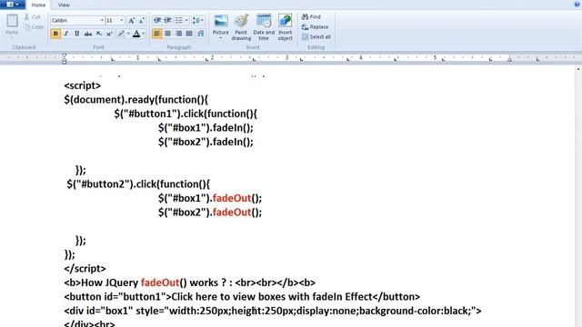 FADEOUT METHOD IN JQUERY EFFECTS DEMO смотреть онлайн