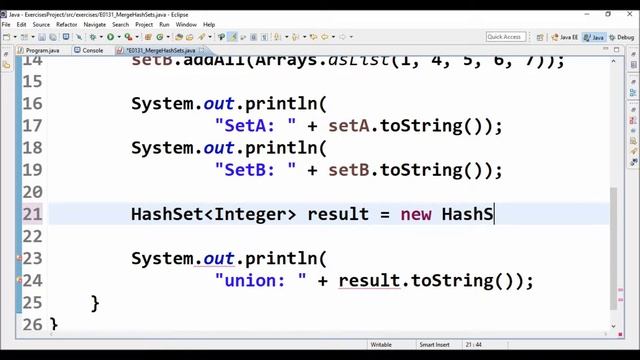 hashset union in java смотреть онлайн